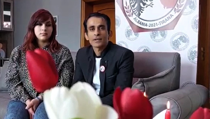 Sarfaraz Rahimi and his Albanian wife: Arisa