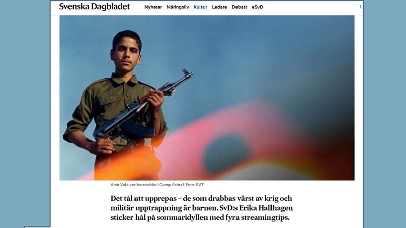 Svenska Dagbladet (SvD), a Swedish daily newspaper on Documentary children of Camp Ashraf