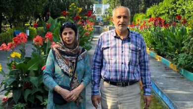 ایرج صالحی همراه با همسر در پارک بهشهر